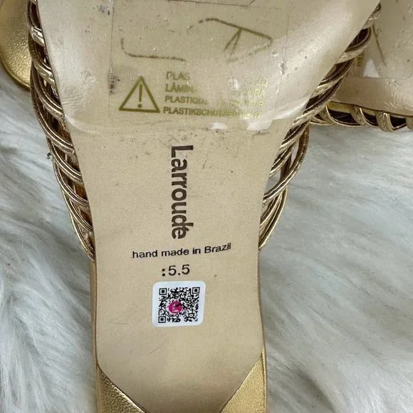 Larroude The Valerie Mule in Gold Metallic